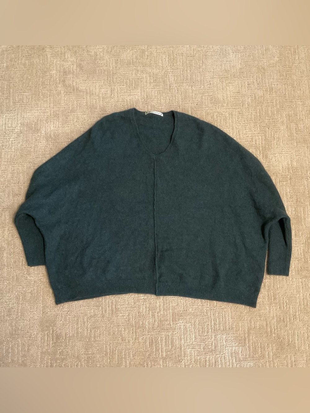 Mansted Green 100% Yak Oversized M Dolman/Batwing Sweater Women Old Money Luxury